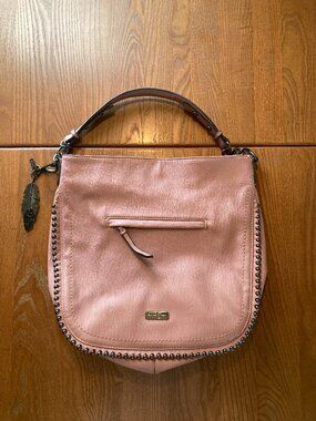 Jessica Simpson Large Faux Leather Handbag Purse Satchel Dusty Pink NWOT!